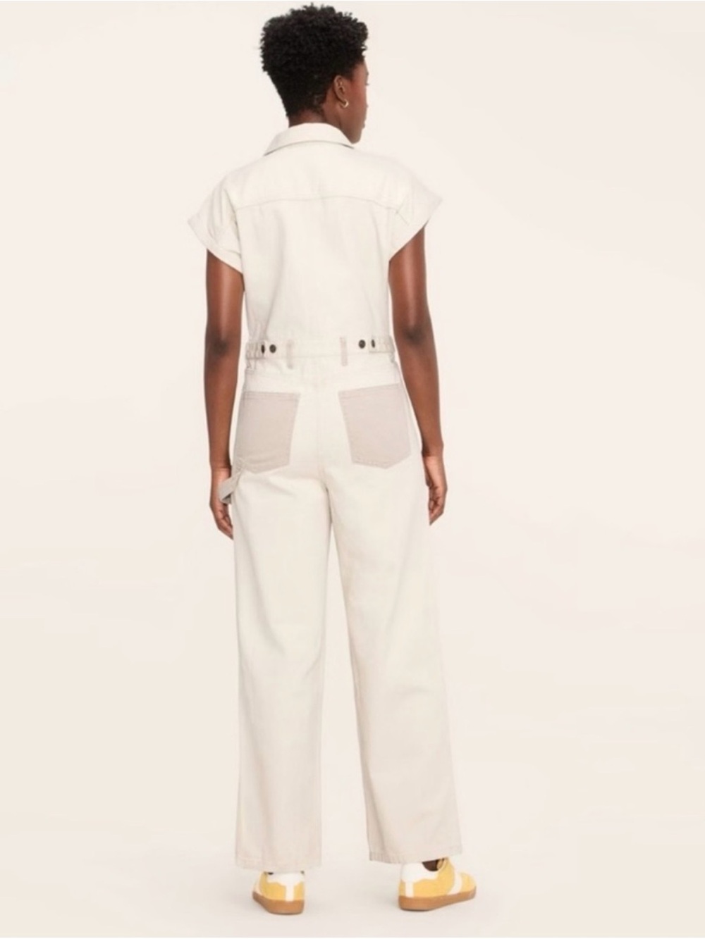 Woolrich x Target Women's Short Sleeve Western Denim Jumpsuit -Cream Size 6 NWOT - Picture 2 of 3